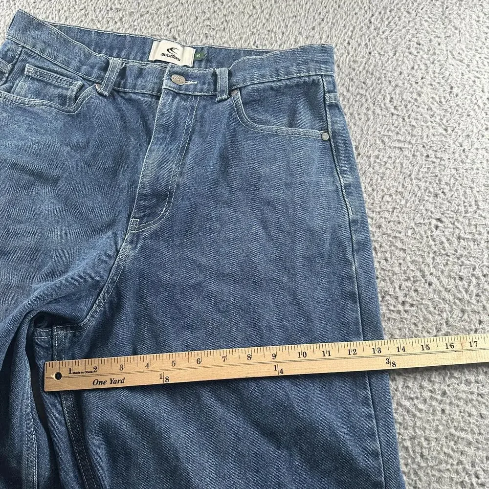 Scuffers Jumbo Jeans Mens 40(32 US) Blue Wide Leg Skater Baggy Denim Wash Grunge